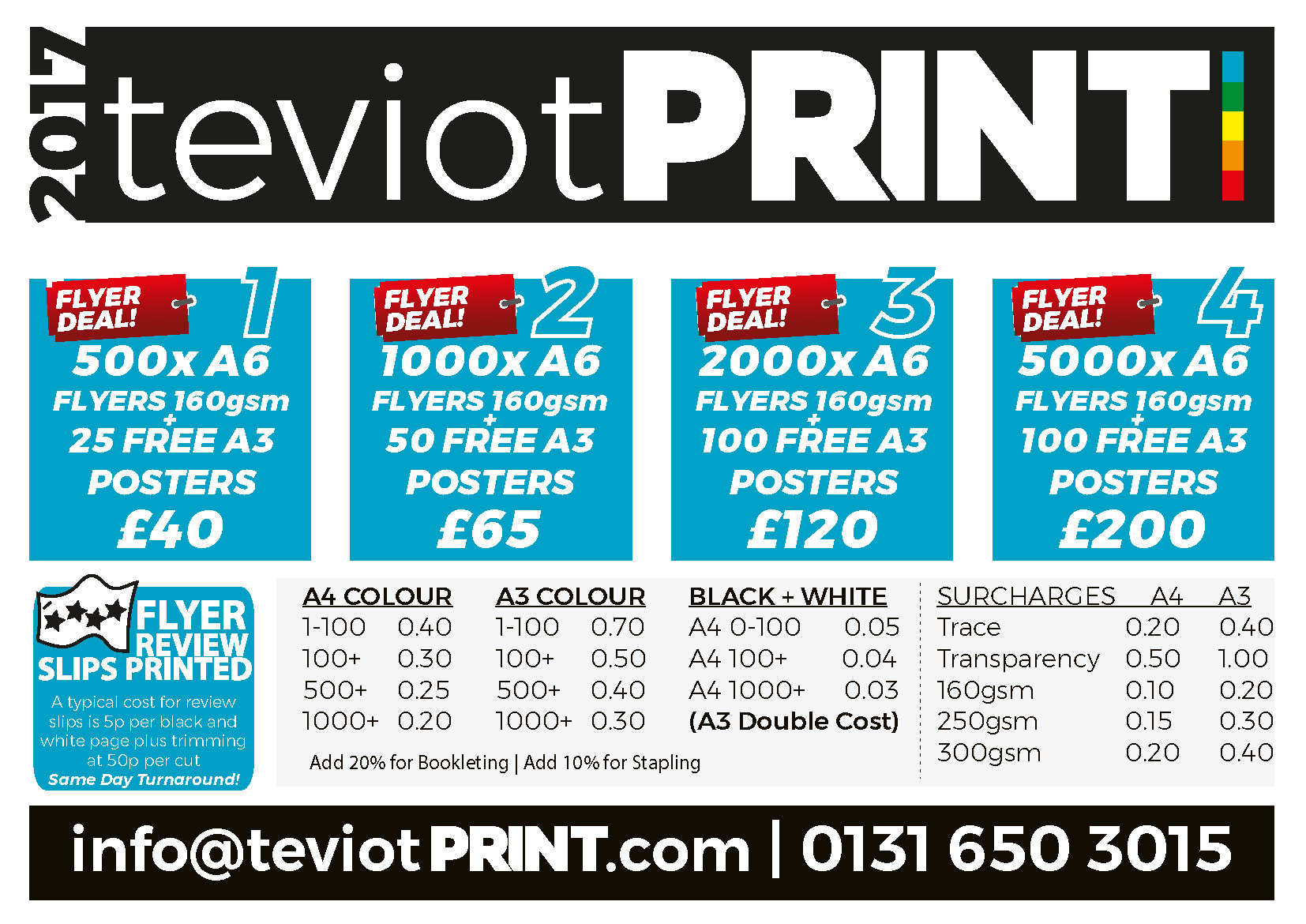 Teviot Print Shop Fest Offers!